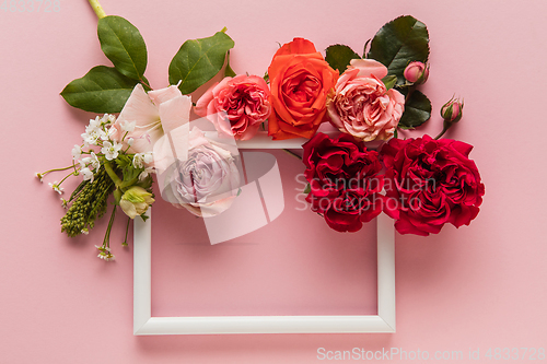Image of Greeting card to Mother\'s, Parent\'s day. Beautiful floral mock up with copyspace