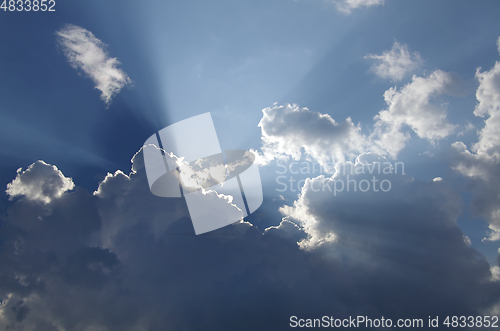 Image of Sky landscape with clouds and sunlight