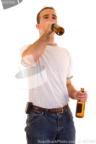 Image of Man Drinking Beer