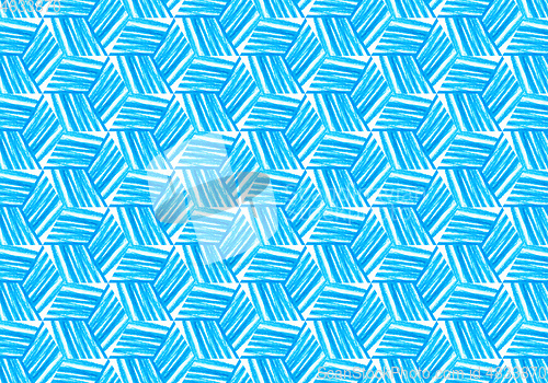 Image of Abstract bright blue repeating pattern