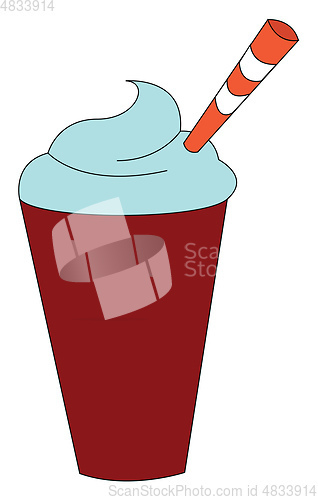 Image of Blue ice cream vector or color illustration