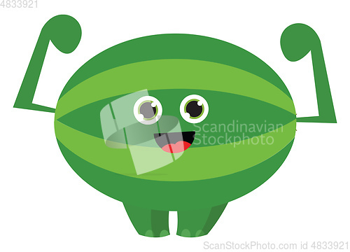 Image of A strong watermelon vector or color illustration