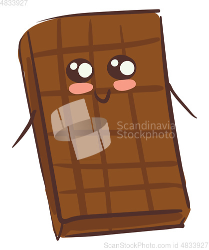 Image of A cute happy chocolate bar vector or color illustration