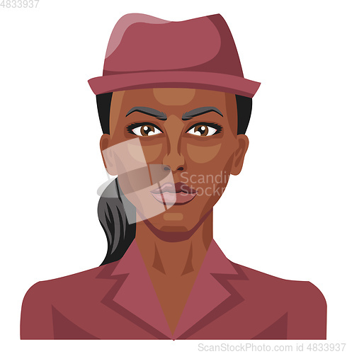 Image of Pretty african girl wearing a hat illustration vector on white b