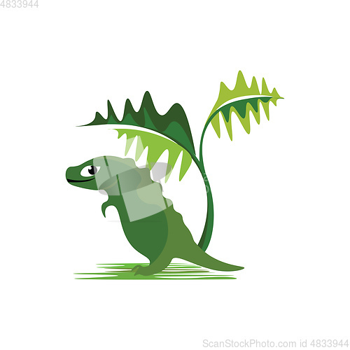 Image of Standing dinosaur vector or color illustration