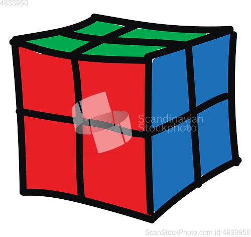 Image of Rubik\'s cube 2x2 illustration vector on white background 