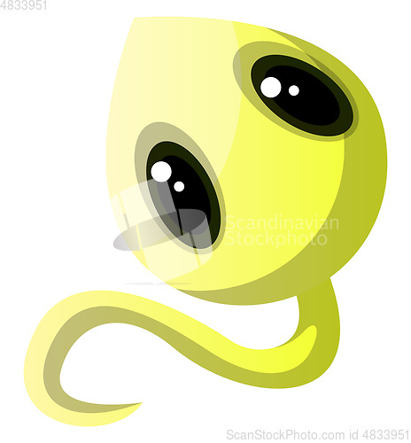 Image of Smiling yellow monster with big cute eyes illustration vector on