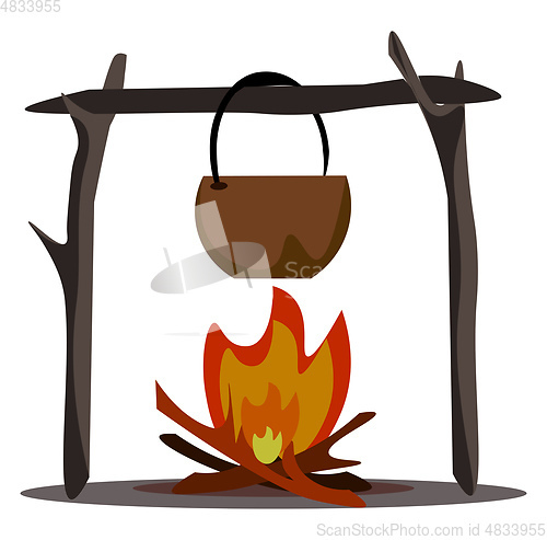 Image of Hot stockpot vector or color illustration