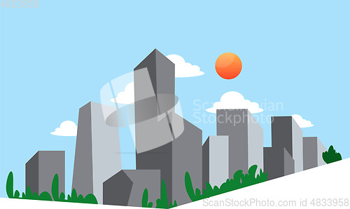 Image of Illustration of a gray city buildings02 Design