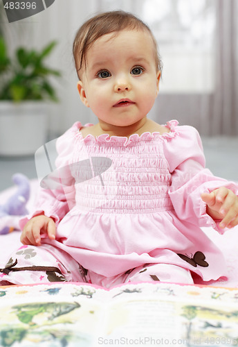 Image of Cute baby reading