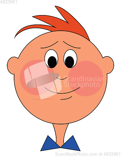Image of Boy with red cheeks illustration vector on white background 