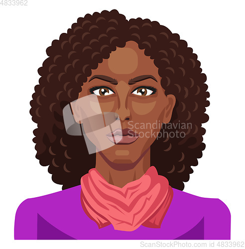 Image of Pretty afro girl with curly hair illustration vector on white ba