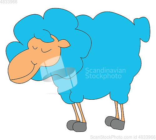 Image of Sleeping blue lamb vector or color illustration