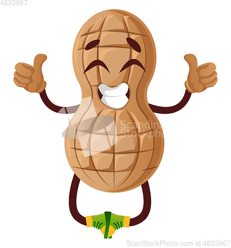 Image of Peanut is happy, illustration, vector on white background.