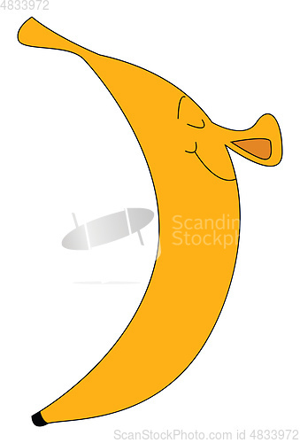 Image of Smiling banana illustration vector on white background 