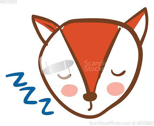 Image of Sleeping fox vector or color illustration