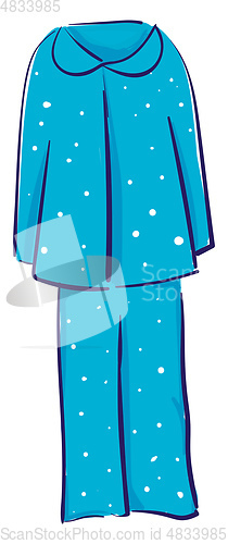 Image of Painting of a showcase blue-colored nightie vector or color illu