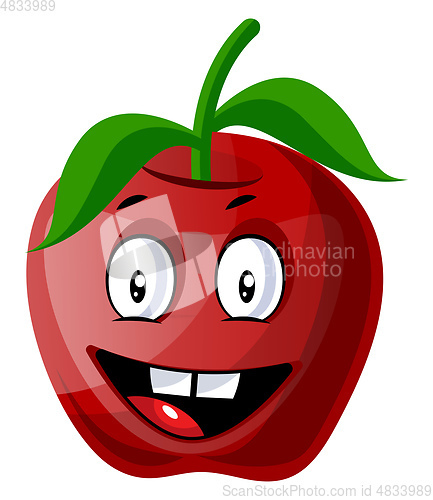 Image of Crazy red apple illustration vector on white background