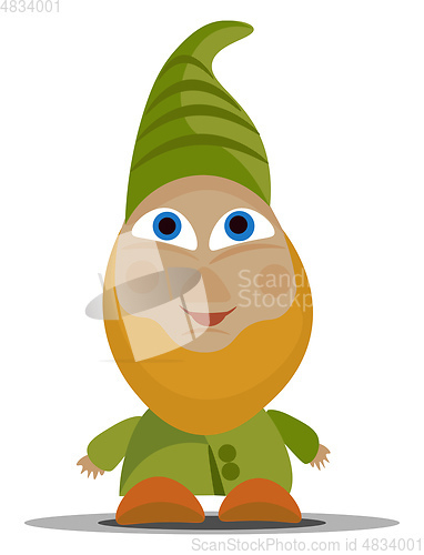 Image of smiling dwarf vector or color illustration