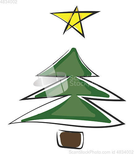 Image of Painting of a green tree abstraction vector or color illustratio
