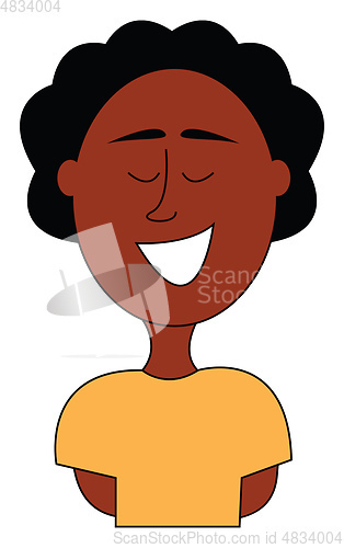Image of Black girl smiling illustration vector on white background 