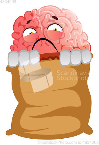 Image of Brain is frightened, illustration, vector on white background.