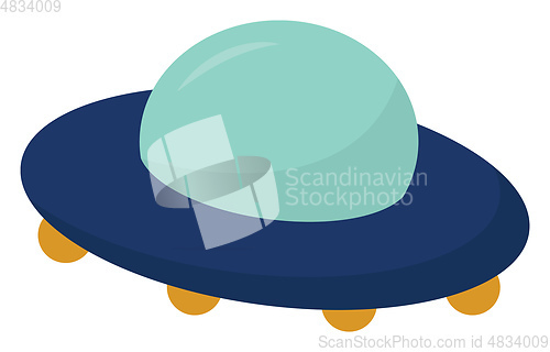 Image of A blue spaceship vector or color illustration