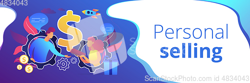 Image of Personalized selling concept banner header.