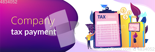 Image of Tax form concept banner header.