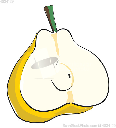 Image of Half pear vector or color illustration