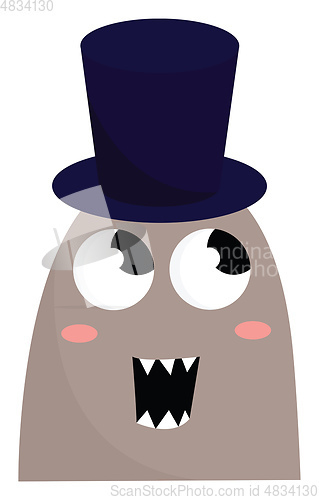 Image of Monster with hat vector or color illustration