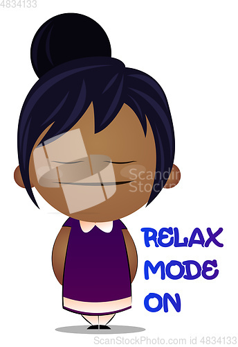 Image of Little girl is feeling relaxed, illustration, vector on white ba