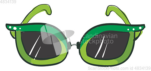 Image of A cool green glasses vector or color illustration
