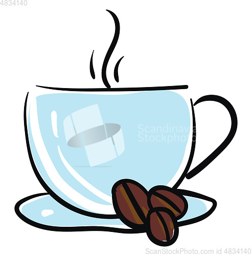 Image of Coffee cup and coffee vector or color illustration