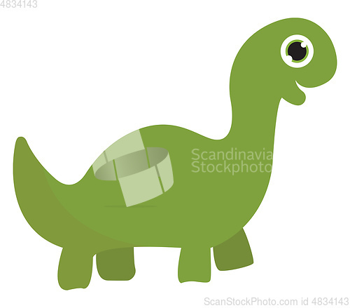 Image of A green dinosaur vector or color illustration