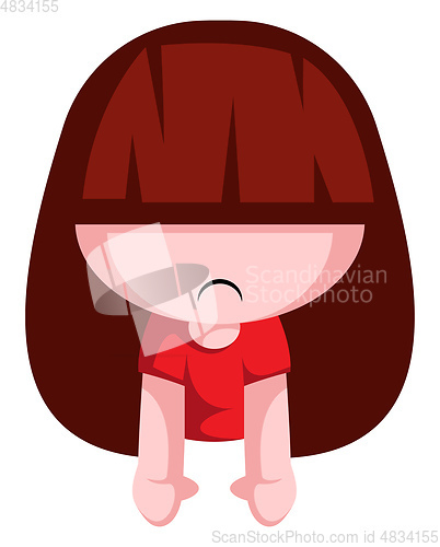 Image of Girl is not amused with Valentine\'s day illustration vector on w
