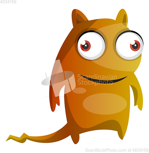 Image of Orange monster with a tail illustration vector on white backgrou
