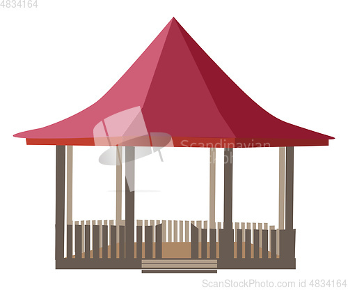 Image of Well constructed gazebo vector or color illustration