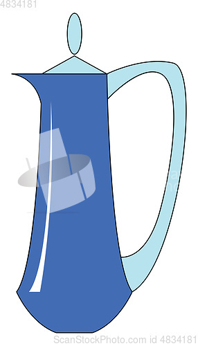 Image of Long blue kettle illustration vector on white background 
