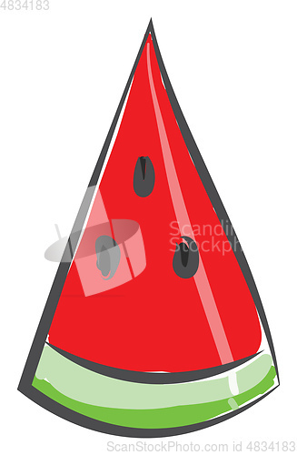 Image of A tasty watermelon brooch vector or color illustration