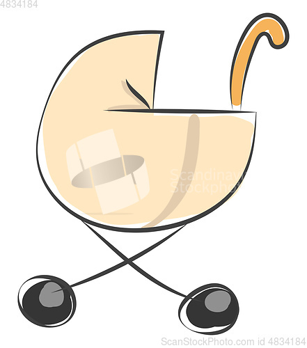 Image of A comfortable baby Stroller vector or color illustration