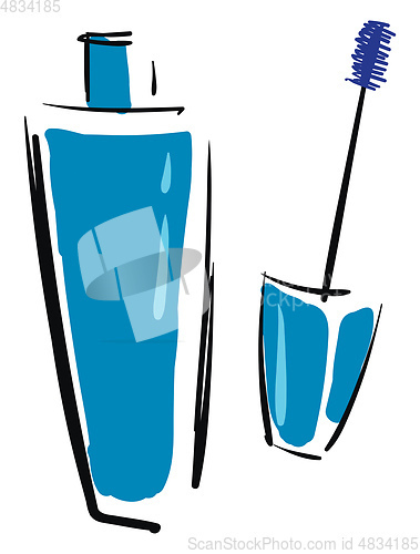 Image of Blue mascara vector or color illustration