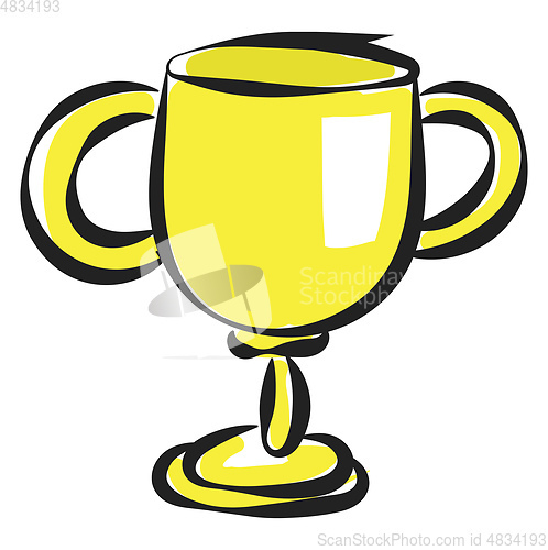 Image of A golden cup vector or color illustration