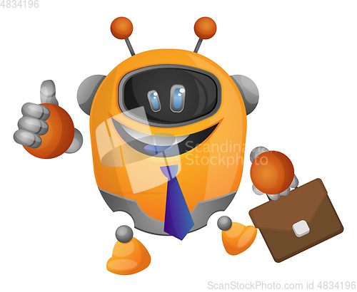 Image of Robot as a businessman illustration vector on white background