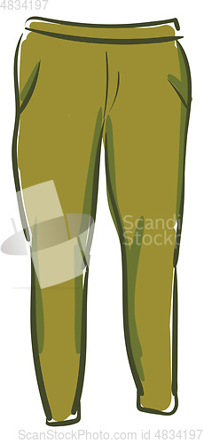 Image of A green full pant vector or color illustration