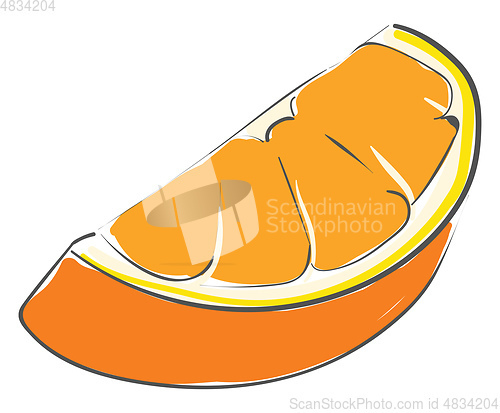 Image of Piece of orange vector or color illustration