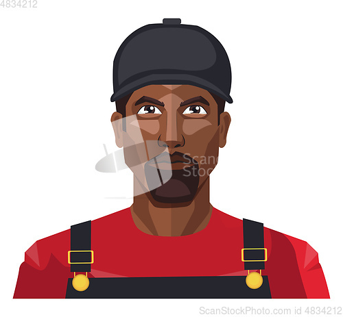Image of Young male wearing a hat illustration vector on white background
