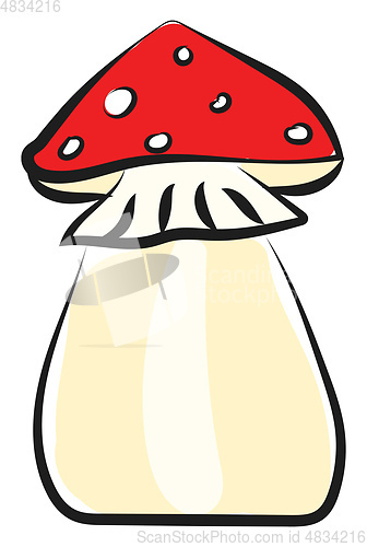 Image of Clipart of an ammonite/Amanita caesarea vector or color illustra