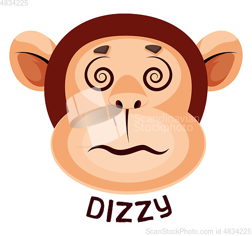 Image of Monkey is feeling dizzy, illustration, vector on white backgroun