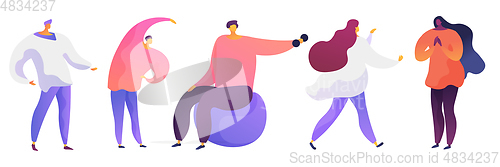 Image of Healthy lifestyle flat vector illustrations set